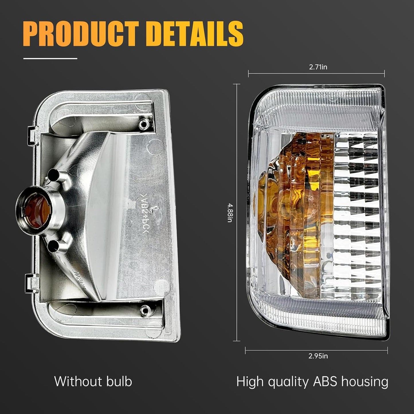 Driver Left Side Mirror Indicator Turn Signal Light Housing for Ram ProMaster 1500 2500 3500 2010-2023