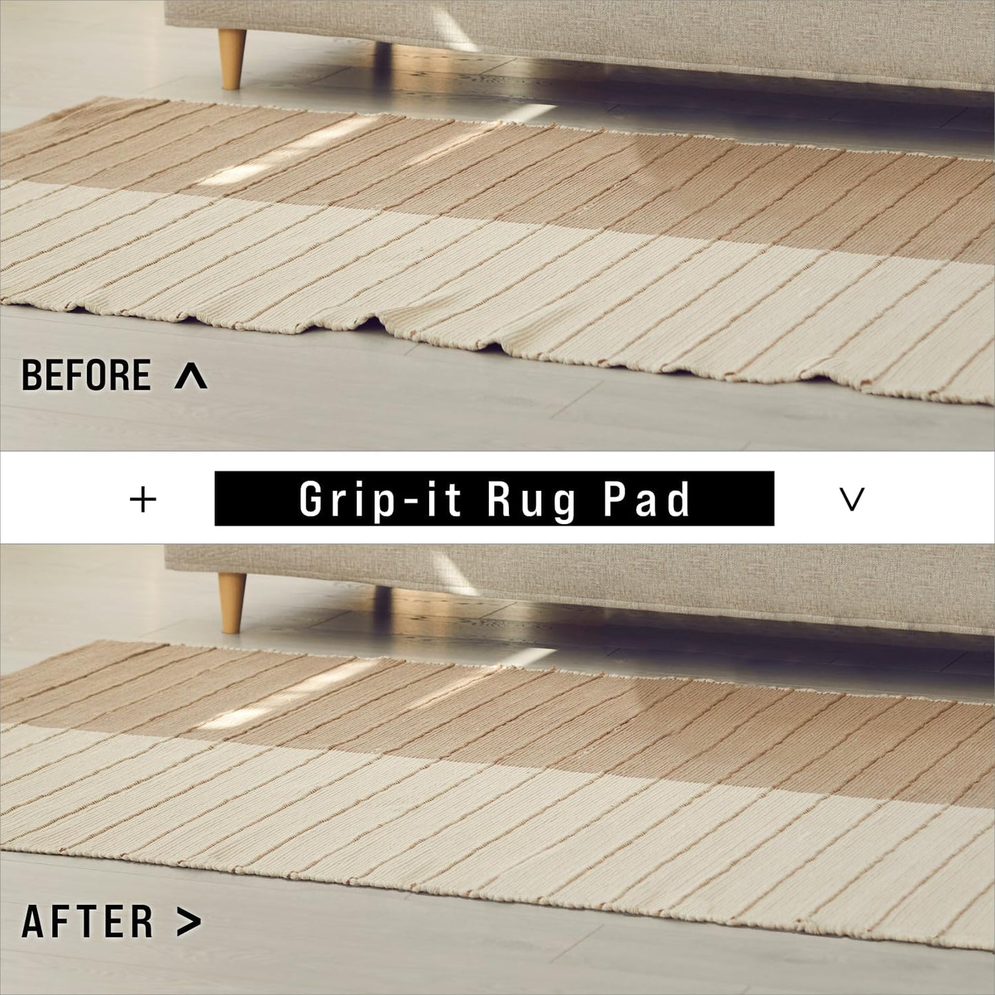 Grip-It Solid Grip Non-Slip Rug Pad, Cushioned for Area Rugs, 3 x 5 ft, Hardwood Floors