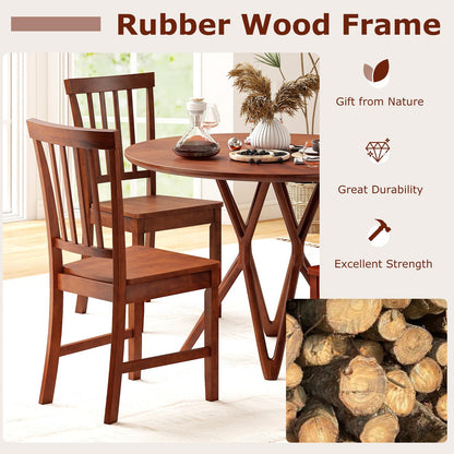 ERGOMASTER Dining Chairs Set of 4 Walnut Wood Chairs with Back for Restaurant Dining Room