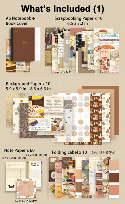 YagCu 348 Pcs Scrapbooking Kit, Vintage Junk Journal Supplies for Adult, Large Collection Journal and Scrapbook Set, Bullet Journals Materials, Journaling Arts Craft Beginner
