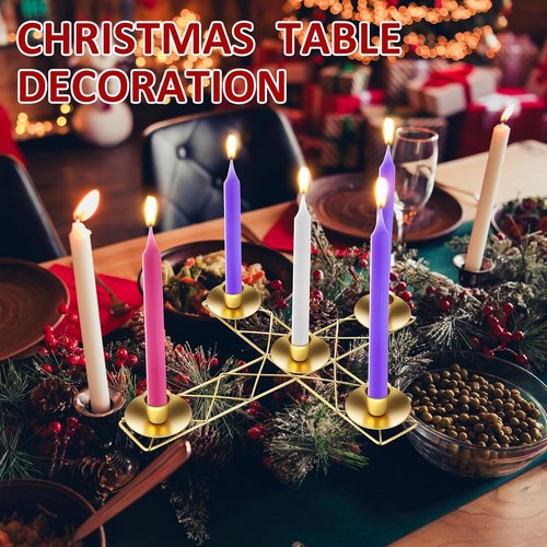 Jingmore Christmas Advent Candle Wreath Ring - Rustic Metal Holder for Pillar Candles | 2 Pcs Set
