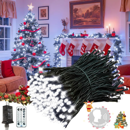 2026 88ft 240LED 12Modes, 7Voice Commands New Voice Control Smart Christmas String Lights Outdoor/Indoor | String