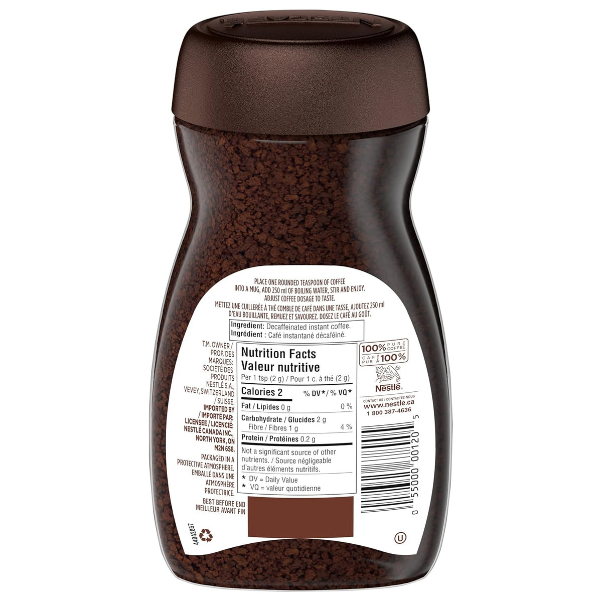 NESCAFÉ RICH Decaffeinated Dark Roast Instant Coffee - 100g Pack for Smooth Flavor
