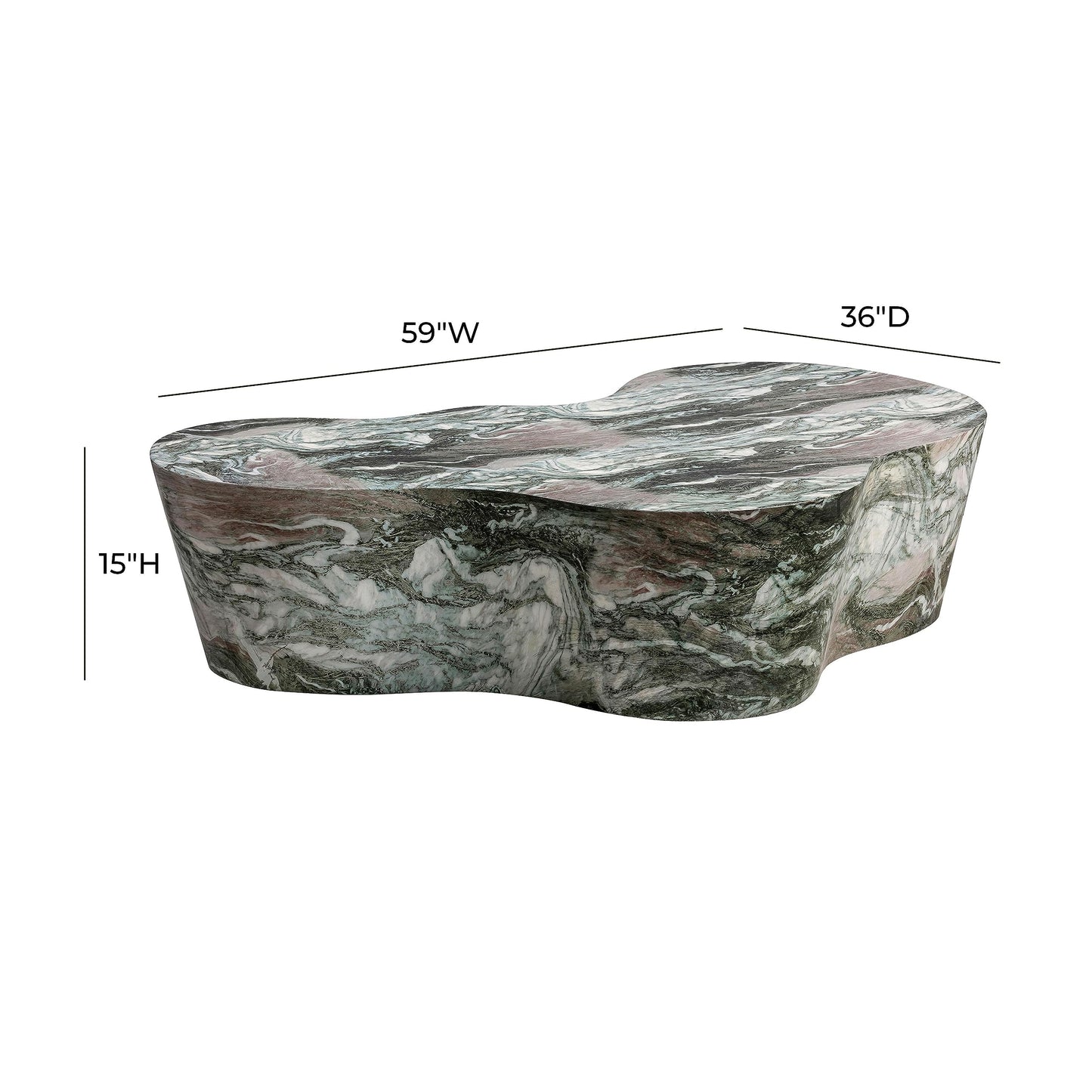 Slab Grey/Blush Faux Marble Coffee Table