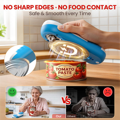 One Touch Electric Can Opener Automatic Can Opener for Seniors, Rechargeable Smooth Edge Can Opener with Magnetic Cover Catch, Food Safe Kitchen Gadget for Arthritis Hands