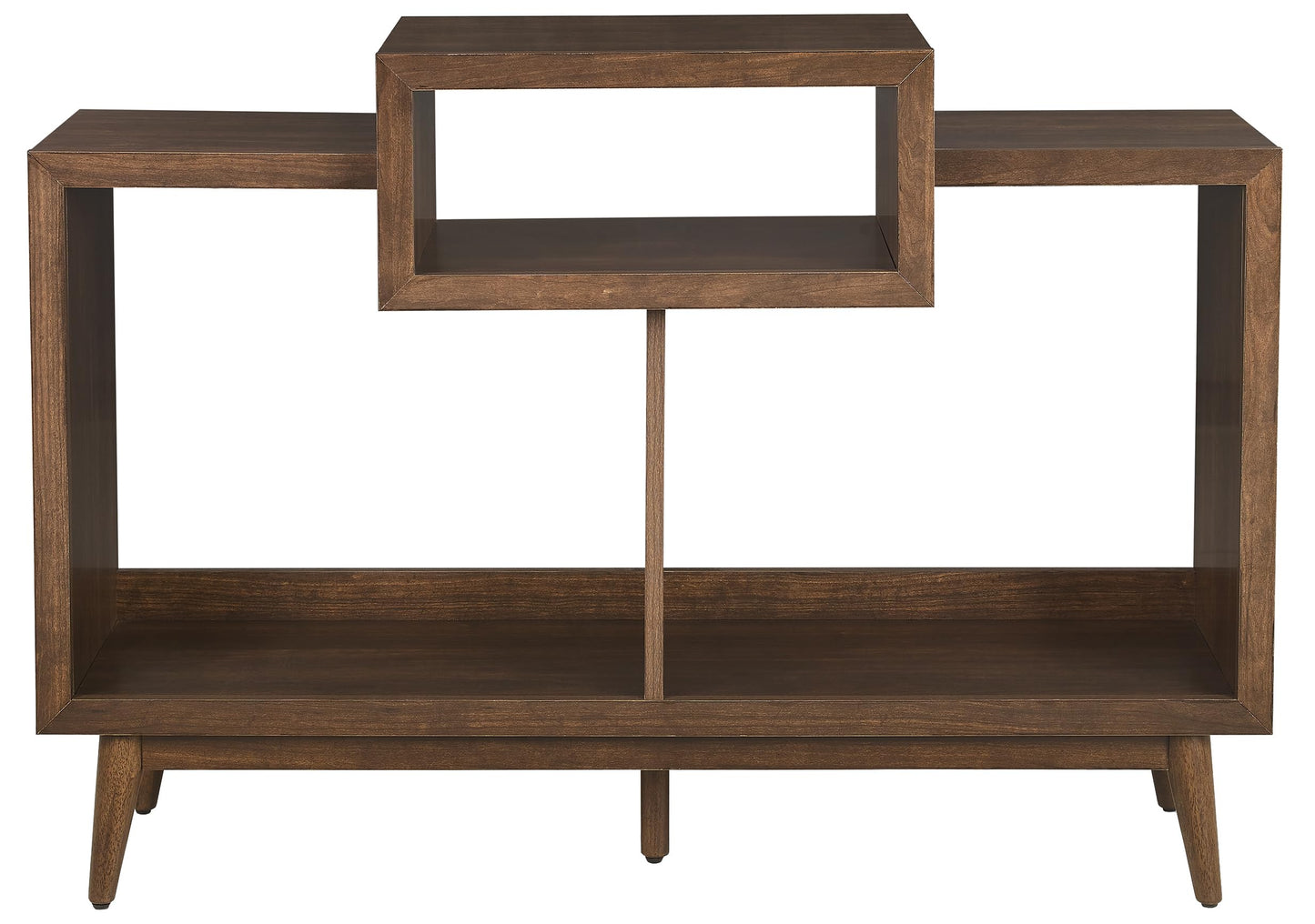 Crosley Furniture Nashville Mid Century Modern Console Record Player Stand, Stores Up to 220 Vinyl Records, Medium, Brown