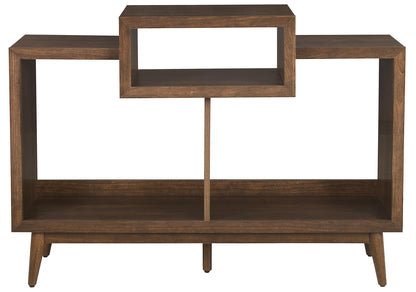 Crosley Furniture Nashville Mid Century Modern Console Record Player Stand, Stores Up to 220 Vinyl Records, Medium, Brown