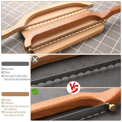 Uprichya Bread Knife for Homemade Bread Sourdough, Serrated Bread Slicer & Bread Bow Knife with Ergonomic Grip for Easy, Clean & Even Slicing