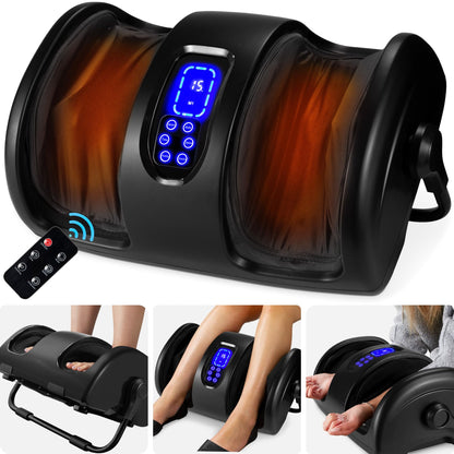 Best Choice Products Heated Shiatsu Foot Massager for Pain Relief, Plantar Fasciitis, Neuropathy, Blood Circulation w/Compact Design - Burgundy