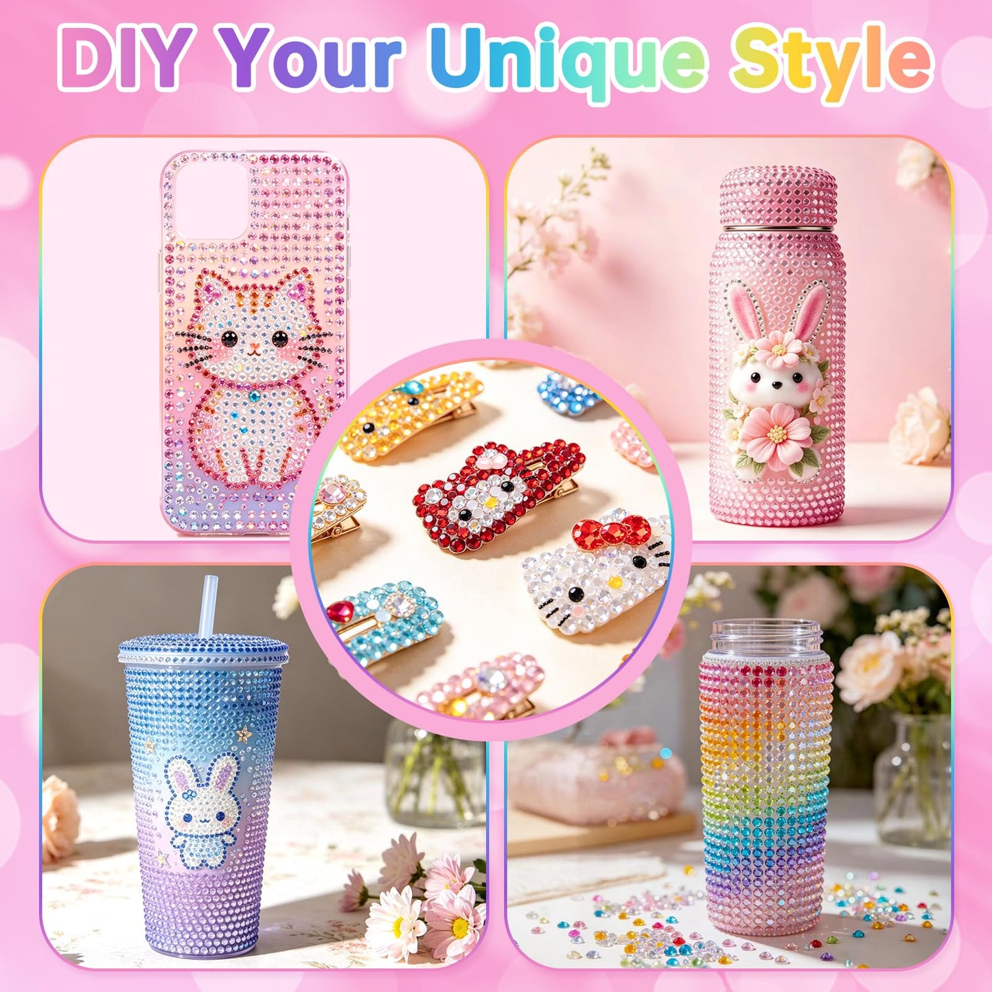 42000PCS 42Colors Resin Jelly Rhinestones for Bedazzling,3mm Flat Back Gems for Crafting, Bedazzling Kit with 3Pcs B7000 Glue for Clothing Shoes Nail Diamond Art.
