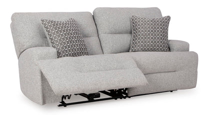 Signature Design by Ashley Acklen Place Modern U-Shaped Modular Stain-Resistant 6-Piece Power Reclining Sectional with Chaise, Adjustable Headrest, USB Charging Ports and Console, Light Gray