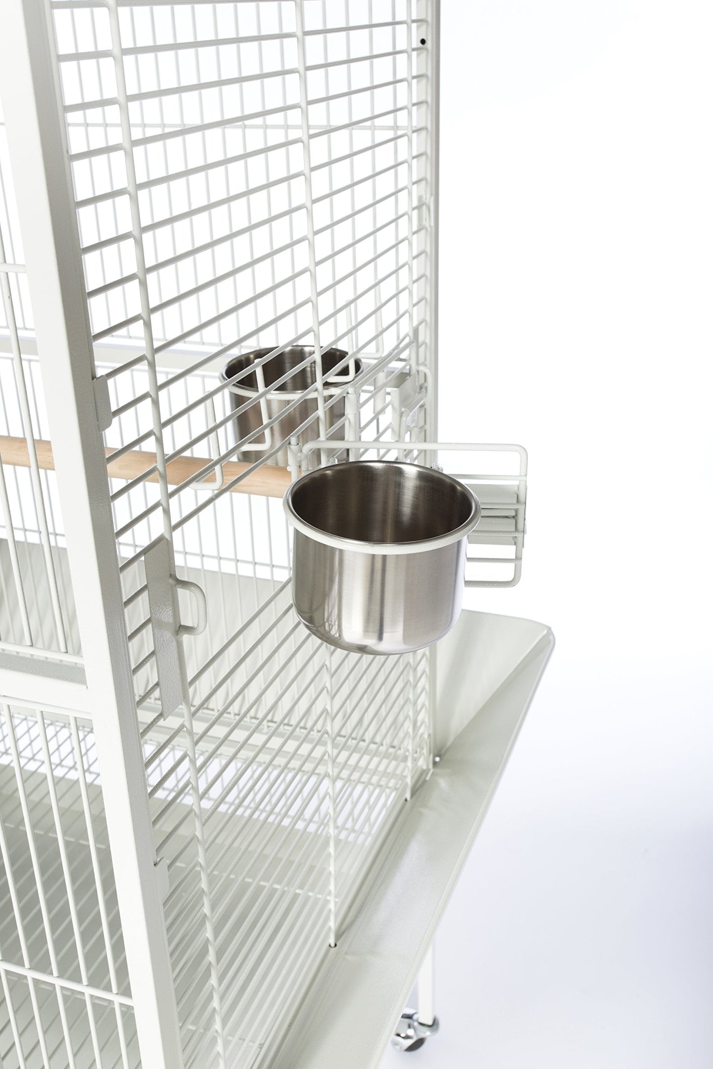 Prevue Pet Products Large Dome Top Bird Cage - Medium Steel Cage with Casters, Dual Locks, Seed Guards, and Perches, Ideal for Cockatiels, Conures, and Similarly Sized Birds - Chalk White