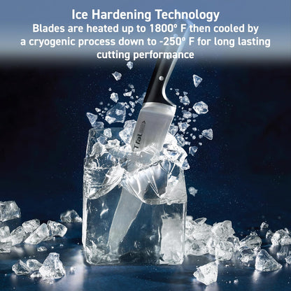 T-fal Ice Force German Stainless Steel Bread Knife, 8 Inch, High Cutting Precision, Ultra Sharp Blades