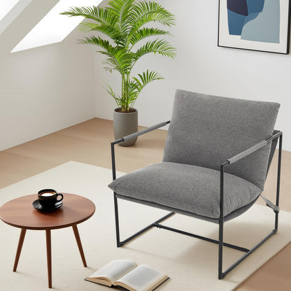 GAOMON Modern Sling Accent Chair Set of 2,Comfy Living Room Chair with Metal Frame,Upholstered Armchair with Soft Cushion for Bedroom Balcony Lounge Reading Room