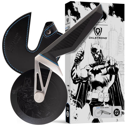 DALSTRONG Pizza Wheel - BATMAN™ Edition - Shadow Black Edition - Heavy-Duty German Steel - Black Titanium Pizza Cutter - G10 Handle - Detachable DC Artwork Blade - Collectible Razor Sharp