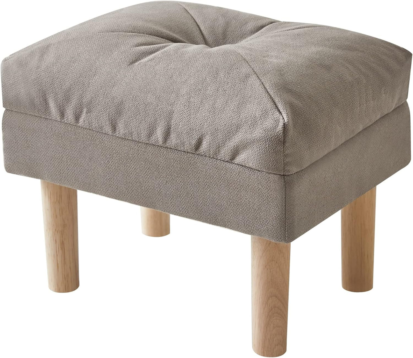 15.75" UHBD023G YMYNY Small Foot Stool Ottoman, Footrest with Sponge Soft Padded Seat, Cotton-Linen Blend Fabric