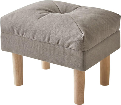 15.75" UHBD023G YMYNY Small Foot Stool Ottoman, Footrest with Sponge Soft Padded Seat, Cotton-Linen Blend Fabric