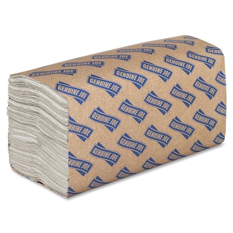 Genuine Joe C-Fold Hand Towels, 1-Ply, 10" x 13", 2400 Sheets/Pack, 12 Count