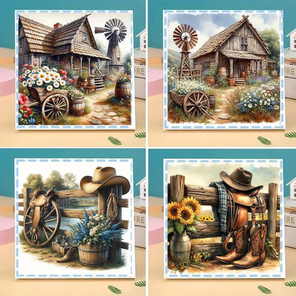 Axquilon 4 Pack Diamond Art Kits for Adults - Diamond Painting Kits for Adults Beginner, DIY 5D Full Drill Gem Art for Home Wall Decor 12x12 inch