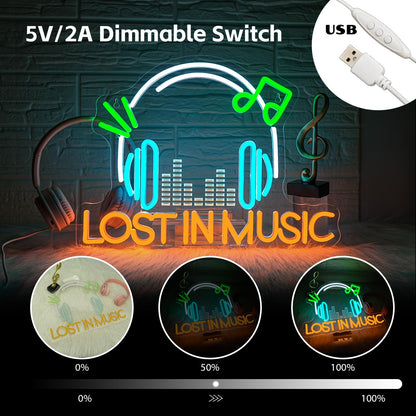 LooKLight Guitar Rock and Roll Neon Sign,Neon Light Sign,Led Neon Light for Wall Decor,Guitar Shape Light Up Sign,USB Neon for Bar Live Music Vocal Recital Concert Man Cave