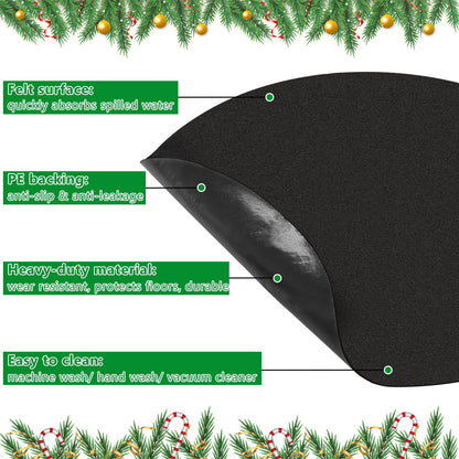 Sibosen 30" Christmas Tree Stand Mat Black Non-Slip Felt Christmas Tree Mat Tree Floor Protector from Spills Scratches Christmas Home Decor for Winter Xmas Holiday Under Tree to Protective Floor