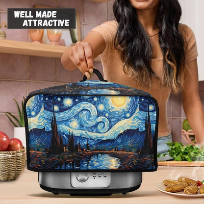 Starry Night Slow Cooker Cover with Mesh Pocket and Top Handle, Small Appliance Cover for Home Kitchen Decor