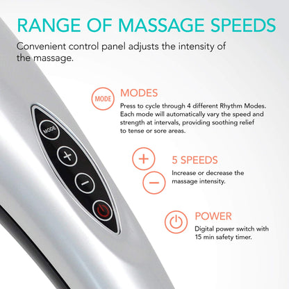 Daiwa Felicity Tapping Pro - Handheld Deep Tissue Back, Neck, Shoulder, Leg, Calf Muscle Massager with Extension Handle - FSA HSA Eligible