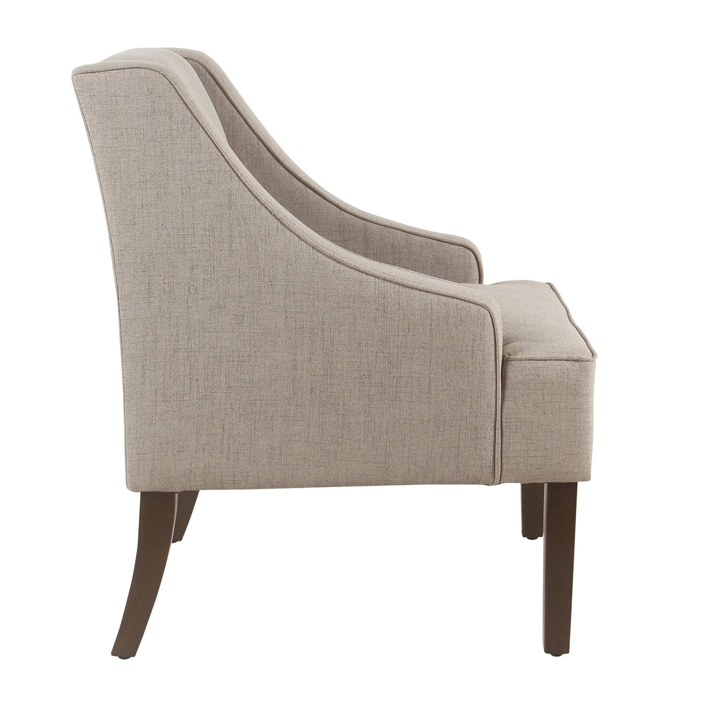 HomePop Velvet Swoop Arm Accent Chair, Tan