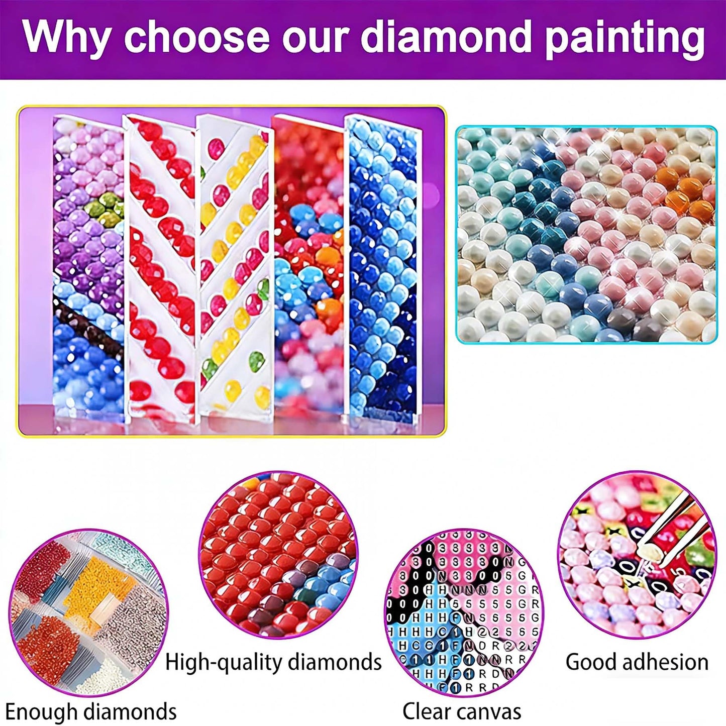 croshom Diamond Art Kits for Adults, 3 Packs Books Diamond Painting Kits for Adults, 5D DIY Full Round Drill Gem Craft for Adult Gifts, Home Wall Decor 11.8" x 15.7"