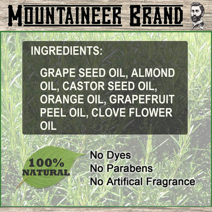 Mountaineer Brand Natural Beard Oil with Lime & Sage Scent | Made in West Virgina | Hydrates, Moisturises, Softens & Conditions for Beard Growth | Treats Dry Itchy Beards for Men | 2oz