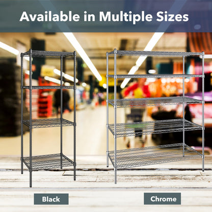 Zedfire 18" x 60" NSF Chrome 5-Shelf Kit with 72" Posts, Commercial Storage Rack Unit, Heavy Duty Storage Shelving, Wire Shelving Kit, Adjustable Rack Strong Steel, Multipurpose Wire Shelf