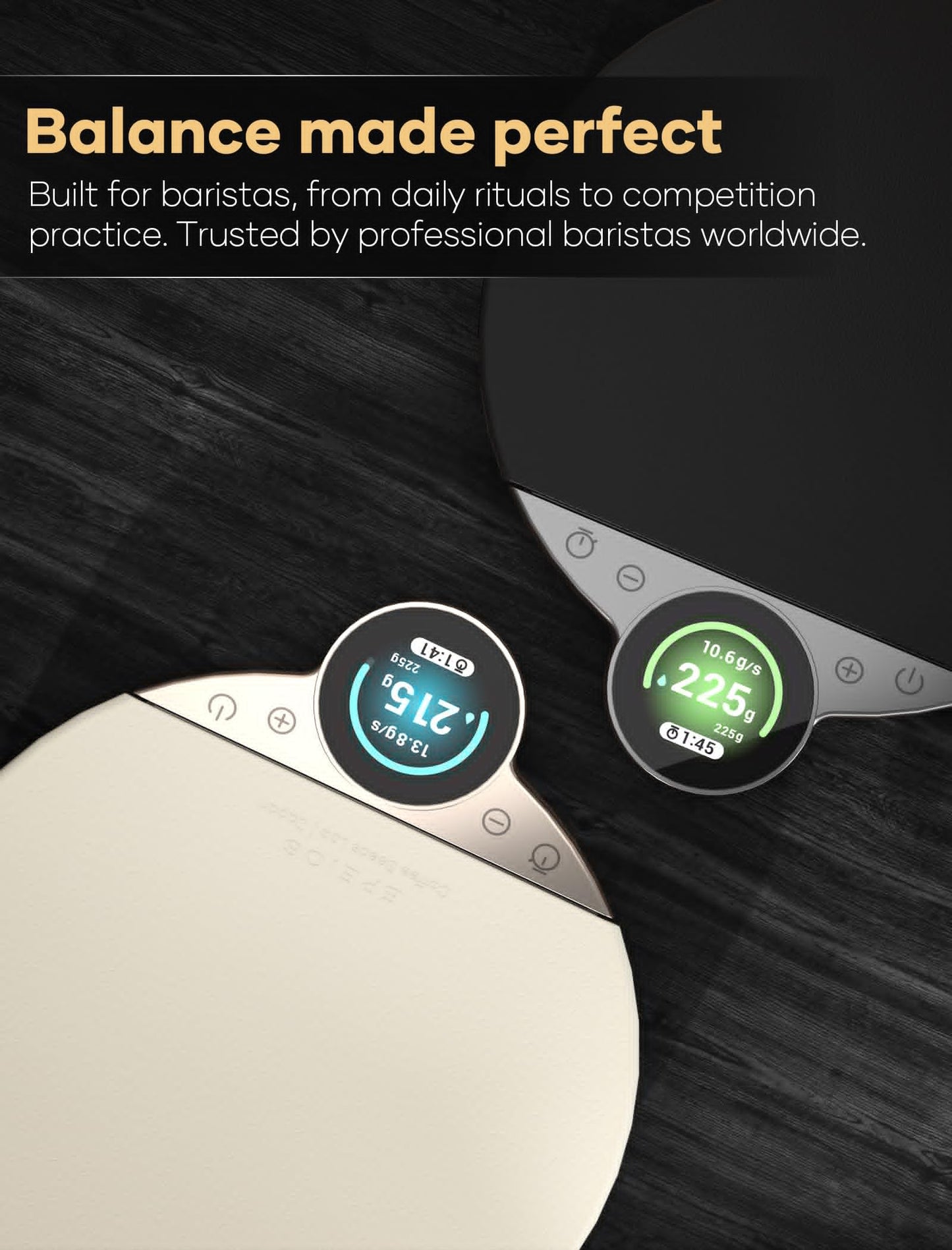 Cocinare Balance Pro Smart Coffee Scale with Timer and Water Flow Rate, Espresso Scale for Pour Over and Barista Brewing, Brew Assist Mode, 0.05g Precision, 3.5kg Digital Scale, App Control (White)