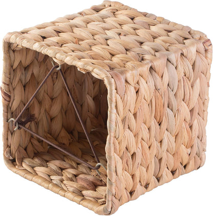 Vintiquewise Water Hyacinth Wicker Tissue Box Cover, Square