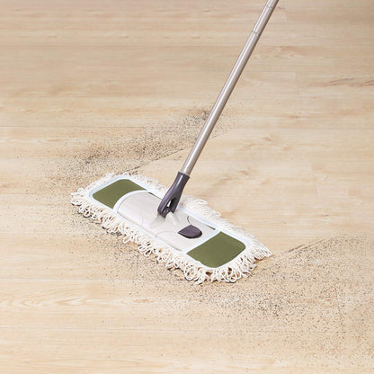 Eyliden Dust Mop with 2 Washable Pads for Hardwood & Tile Floors | 32.9"-52.6" Adjustable Handle, 360° Swivel, One-Touch Pad Release | Wet Dry Floor Cleaning Push Broom