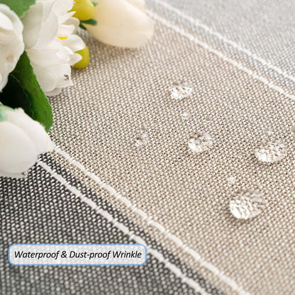 SIELUNO Rectangle Table Cloth Cotton Linen Waterproof Embroidery Tablecloth Rustic Farmhouse Style for Indoor Outdoor Dinning Tabletop Decoration-Grey Macarons-54 x86