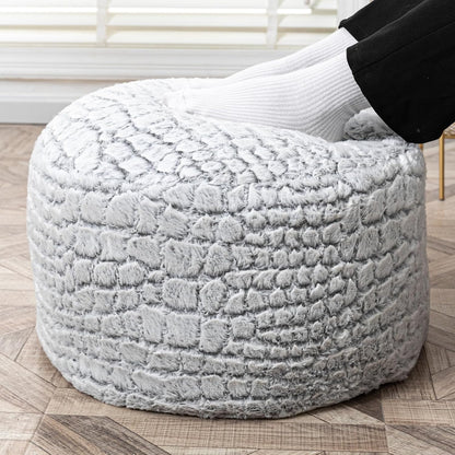 20x20x12 Inches Asuprui Pouf Ottoman Unstuffed Floor Poof Seat Pouf Ottoman Foot Rest Soft Foot Stool Fuzzy Chair Floor