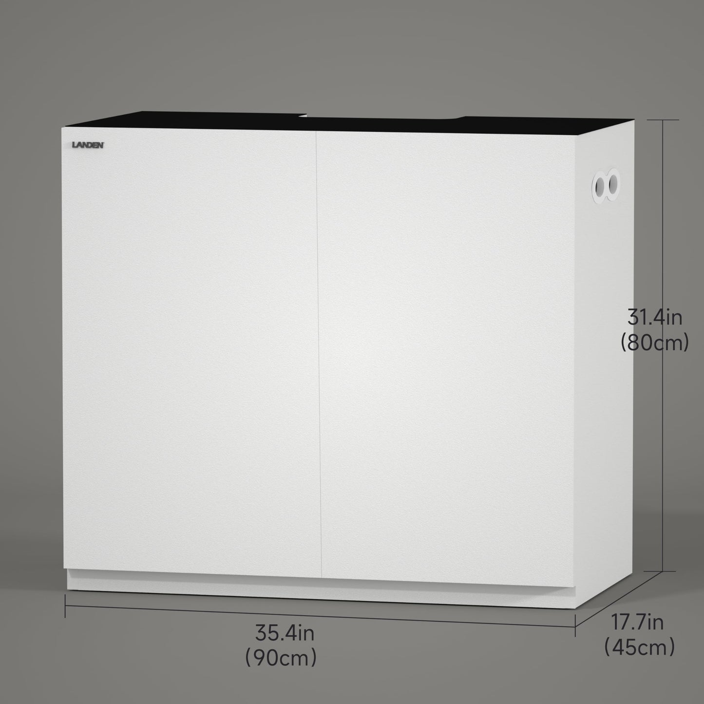 LANDEN Aquarium Wooden Stand and Cabinet for up to 44 Gal Tank, Fish Reptile Sea Salt WaterTank Stand, Nano Foam Leveling Mat Included, W35.5xD17.7xH31.5 in, Wooden Matte White Painted(Stand Only)