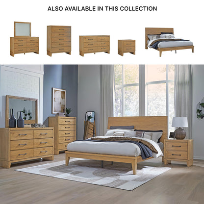 Signature Design by Ashley Sherbana Casual 5-Drawer Chest of Drawers with Safety Stop and Felt-Lined Top Drawer, Light Brown