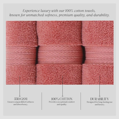 550GSM 100% Set (2 2 2 (Set 6) Home Weavers Elegance Essentials Cotton Zero Twist Super Absorbent Bath Towel Bath