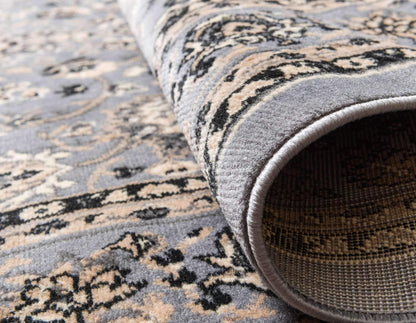 Unique Loom Sialk Hill Collection Area Rug - Washington (9' 10" x 13' 1" Rectangle Gray/Black)