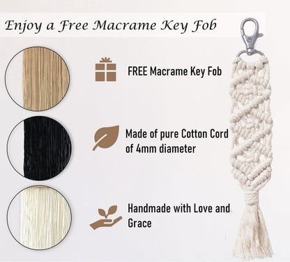 Induslyfe Macrame Wall Hanging 3 pcs Tapestry Woven Boho Home Chic Wall decor Bohemian Geometric Art Decor Bedroom Nursery Apartment Dorm Decoration Minimalistic Neutral Beige Black gift Birthday Xmas