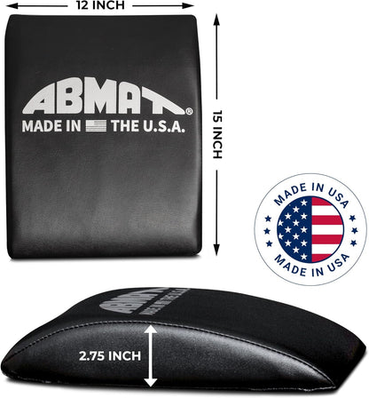 ABMAT Sit Up Mat- The Original Abdominal and Core Trainer Mat for Full Range of Motion Sit ups, Crunches and Ab Workouts Black Vinyl