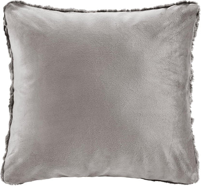 Set 2 50"x 60" Comfort Spaces Ruched Faux Fur Plush Throw Blanket and Pillow with Matching Square Pillow Covers Sofa