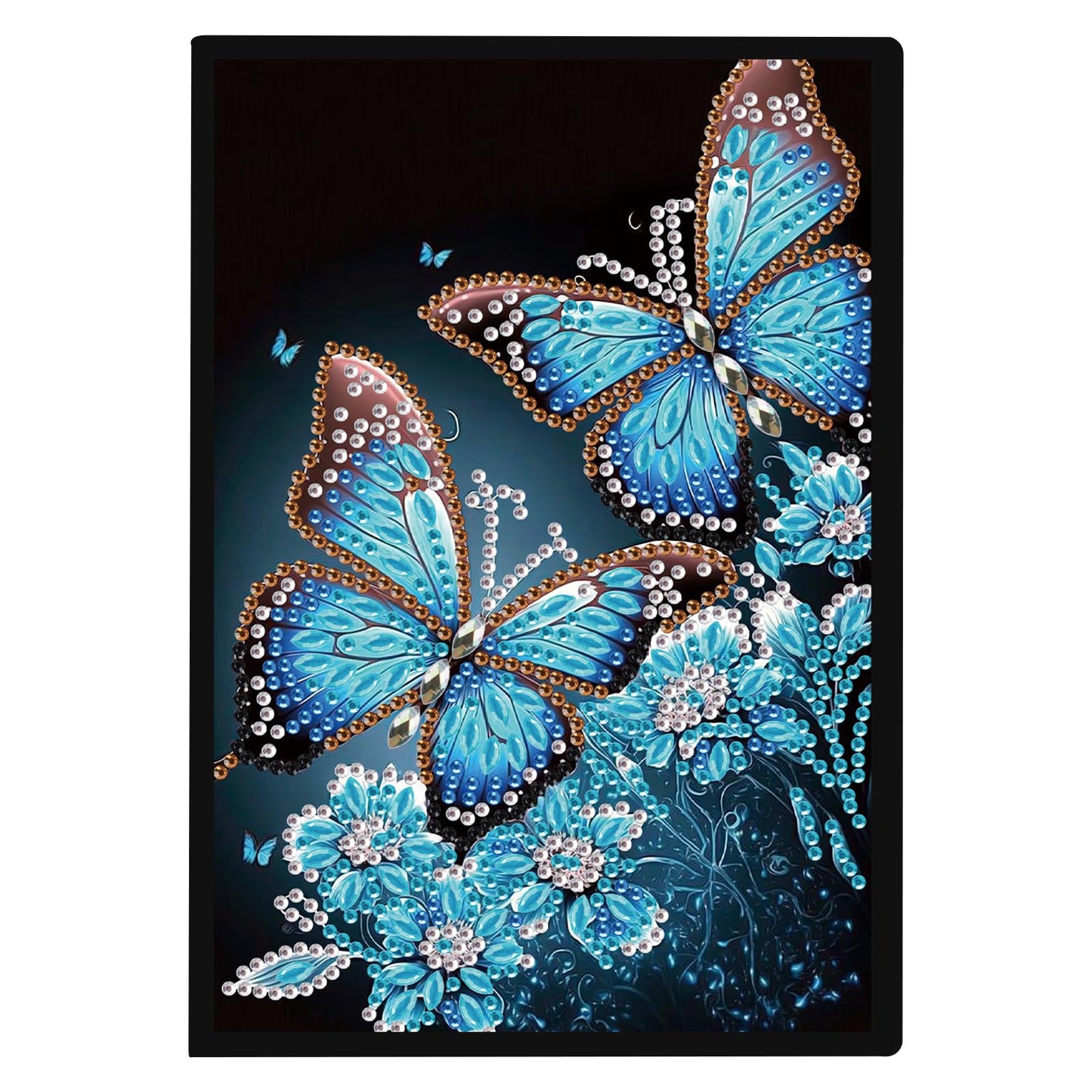 JISHSHAY Diamond Painting Notebook Journal Diamond Art Note Book Gem Art Sketchbook Gem Painting Diary Mosaic Kits for Adults Blank Notebook with Special Shaped 14.5×21cm/5.7×8.26in Butterfly Flower