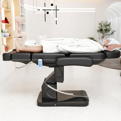 Dolonm 4 Motor Electric Chair/Bed, Aluminum Hydraulic System for Medical Treatment Exam, Facial, Spa, Eyelash, Tattoo, Podiatry Treatment Beauty Massage, Hand Remote Controlled Adjustable - Black