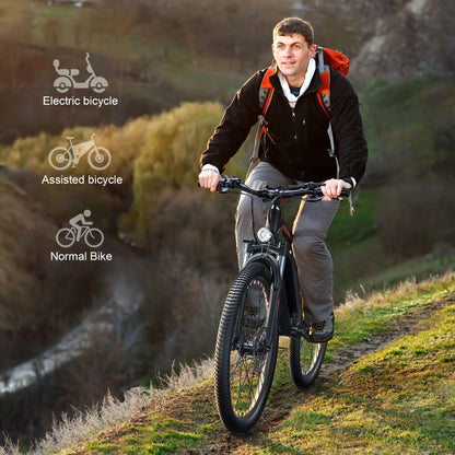 Wooken Electric Bike for Adults with 500W Motor, 27.5" Ebike with 48V 499WH Removable Battery, Up to 55 Miles Electric Mountain Bike, 19.8MPH Adults Electric Bicycle with LCD Display, 21 Speed