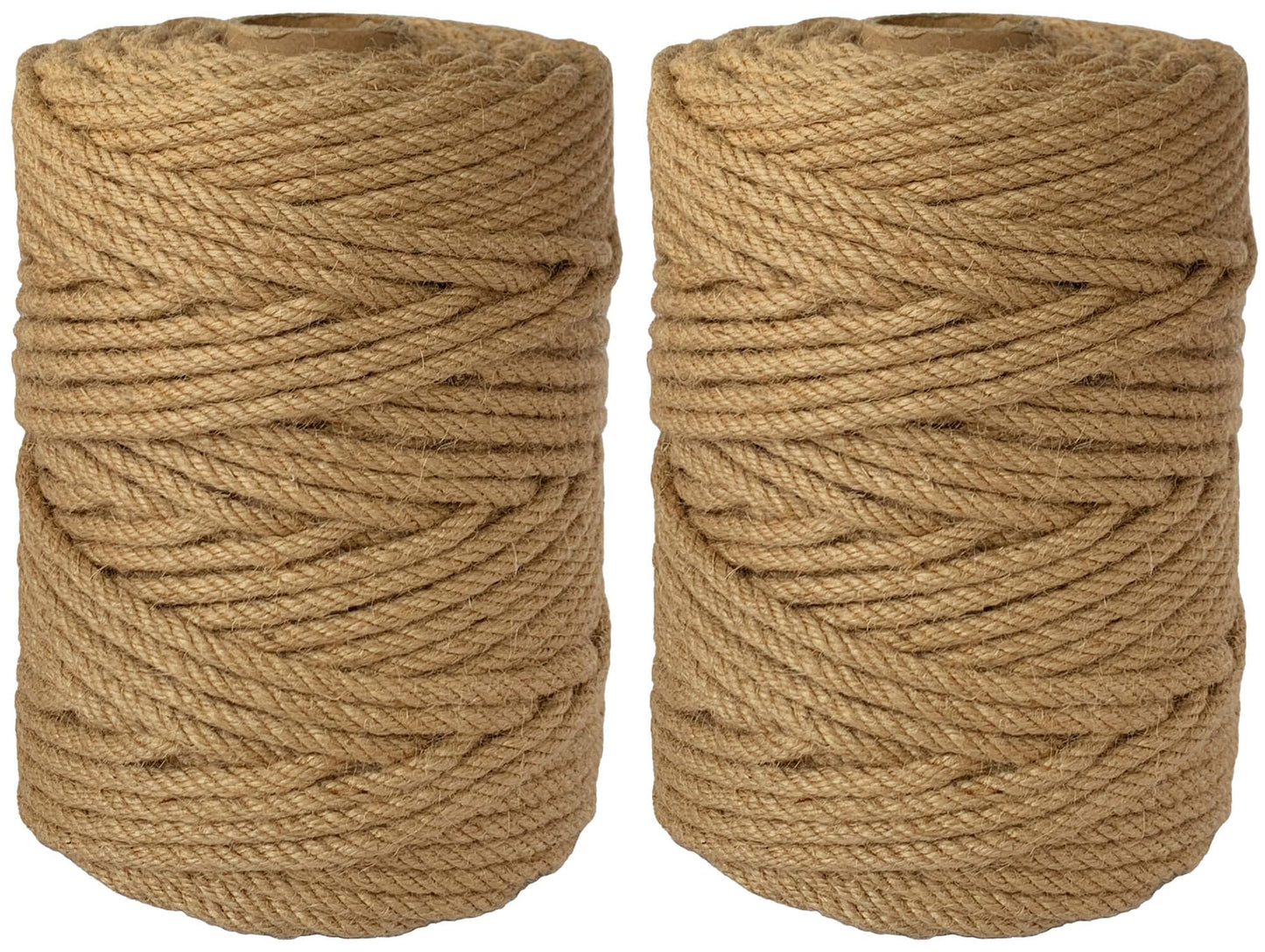 ILIKEEC 2-Pack Natural Jute Twine Rope, 6mm x 656ft Heavy Duty Sisal Hemp Rope - for Crafts, Gardening, Cat Scratching Post, Bundling & Hanging, 328Feet/Roll
