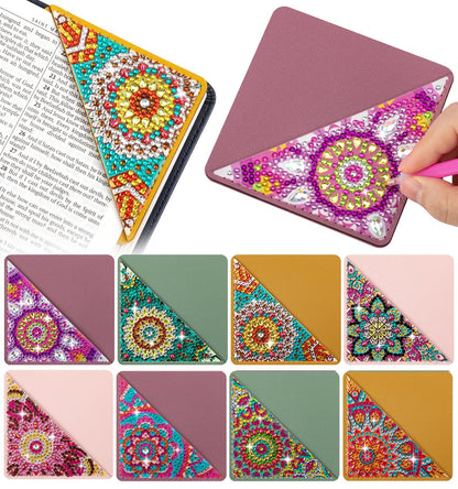 8 PCS Diamond Art Bookmarks, Diamond Painting Bookmarks for Book Lovers 5D DIY Corner Bookmark Adults Crafts Diamond Art Kits for Adults Home Office Beginner Gift