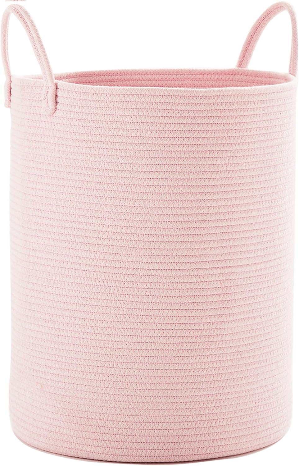 15x20 Inches, 60L Large Pink Laundry Basket Woven Rope Hamper for Baby Girls and Kids, Tall Nursery Storage Bin, Kawaii