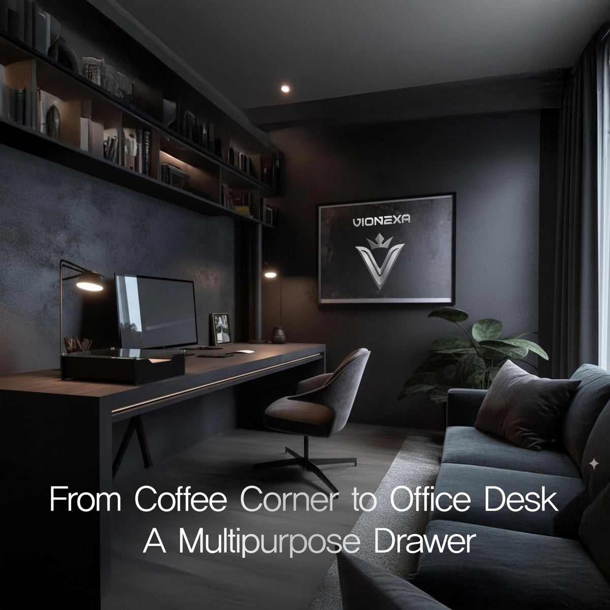 Coffee Pod Holder with Rail Drawer Compatible with Nespresso Vertuoline and K-cups Capsule - 40 Pods Capacity Tempered Glass and Anti-Slip Base Metal Coffee Pods Organizer 16.14x11.81x3.94